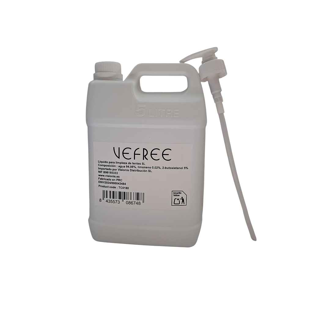 LÍQUIDO LIMPIA GAFAS VEFREE GARRAFA 5L