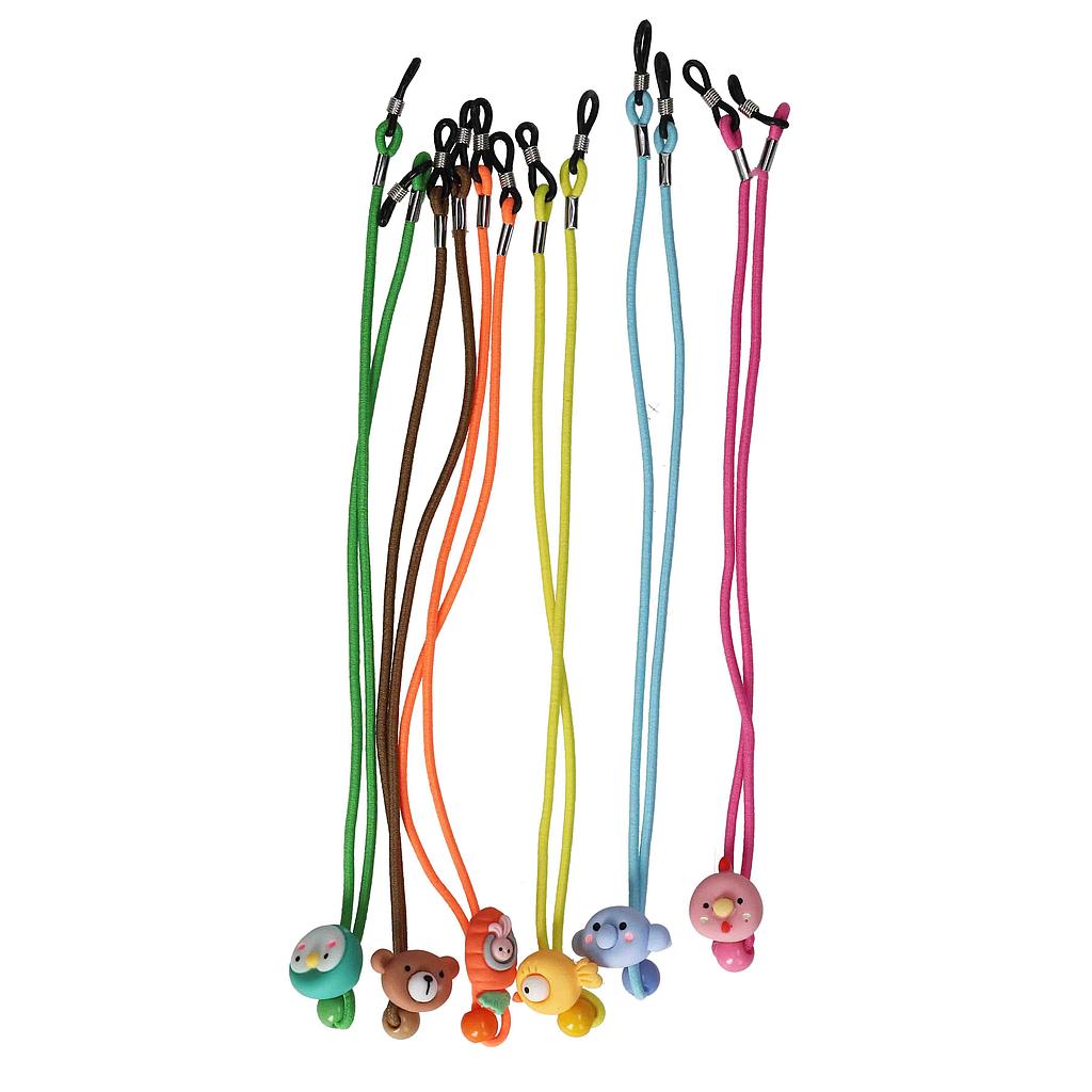 CORDÓN INFANTIL ANIMALES AJUSTABLE ELÁSTICO 6uds