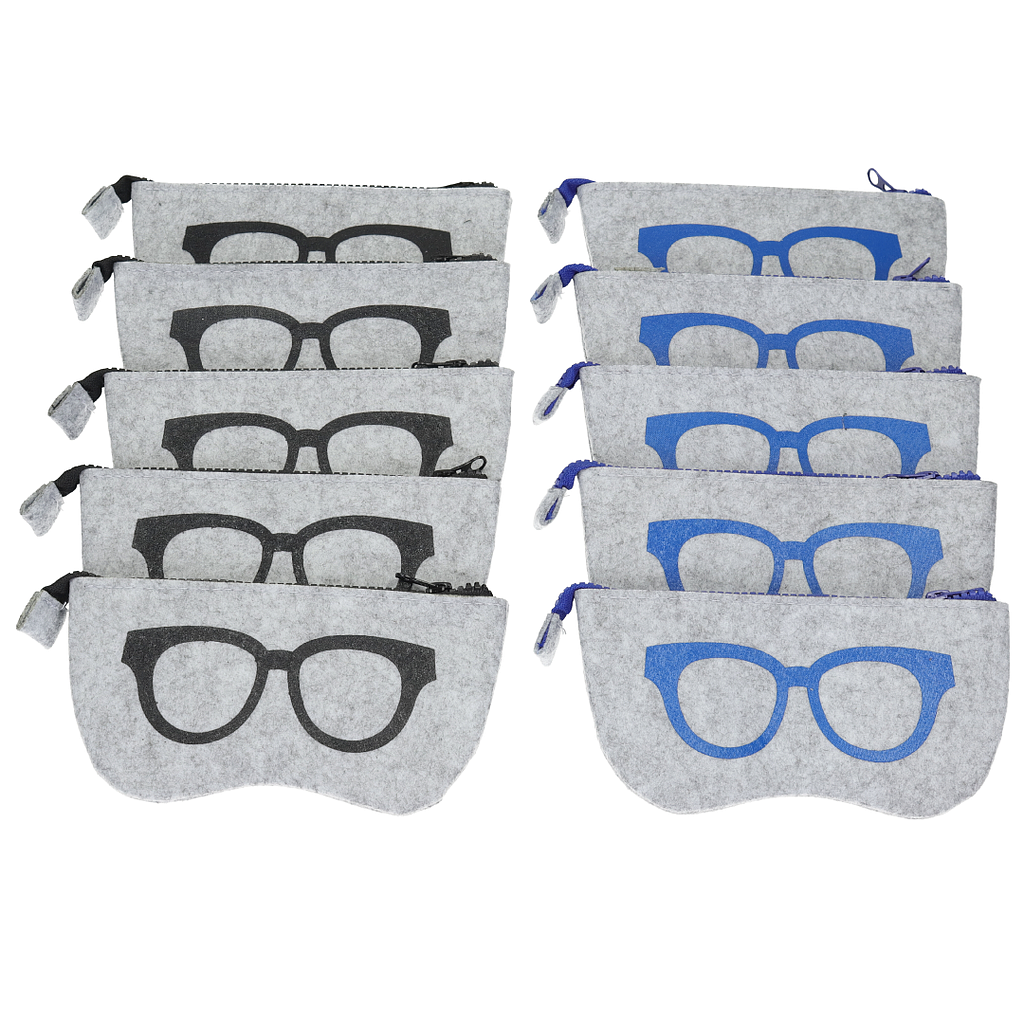 ESTUCHE  TELA CREMALLERA NEGRO/AZUL 10uds